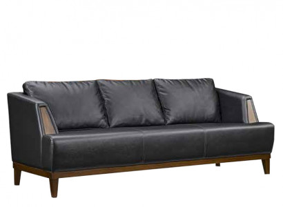 Schwaarzen Designer Lieder Dräisëtzer Modern Wunnzëmmer Polster Canapé
