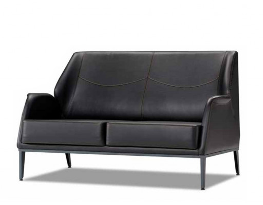 Luxuriéis schwaarzt Liederkanapé Designer Polsterméibel Moderne Zweisëtzer