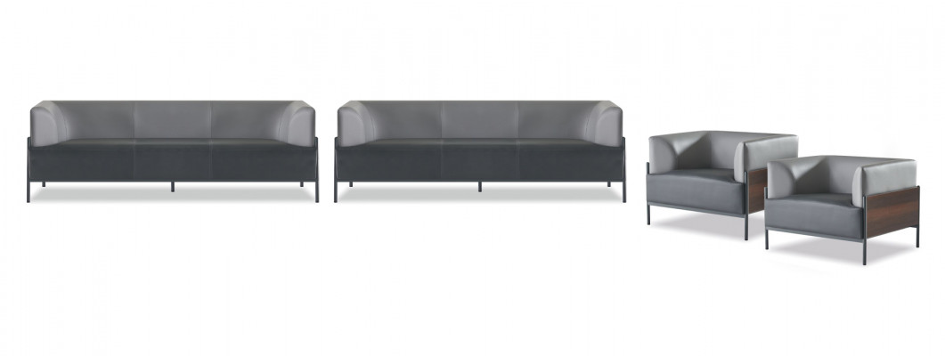 Exklusiv Universell Canapé-Sets 4tlg Lieder Schwaarz Modern Designer