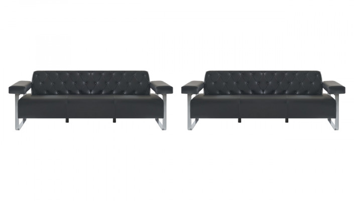 Sofa-Set Büro Lieder-Sofas 2tlg 3-Sëtzer Chesterfield Modern Designer