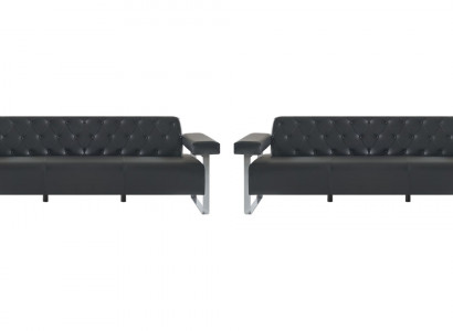 Sofa-Set Büro Lieder-Sofas 2tlg 3-Sëtzer Chesterfield Modern Designer