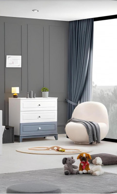 Kannerzëmmer Set Kleederschaf modern Kommode Holzmiefler Schlofkummer Nei