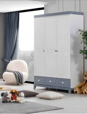 Kannerzëmmer Set Kleederschaf modern Kommode Holzmiefler Schlofkummer Nei