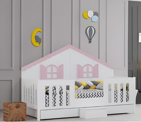 Kannerzëmmer Set Modern Besteet aus Kannerbett Schaf Kommode 3tlg nei