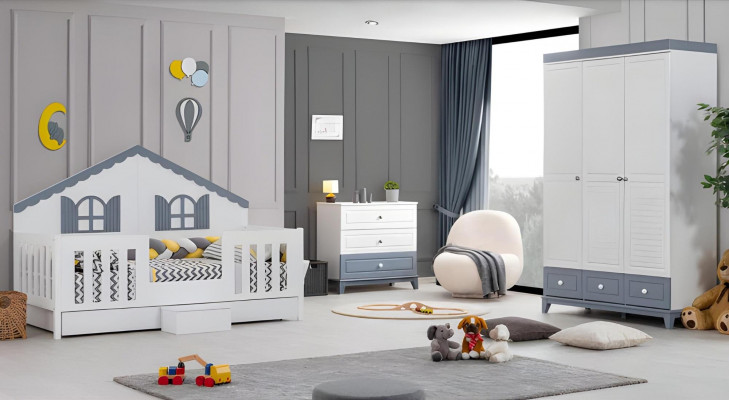 Kannerzëimmerméibel Bettrahmen Modern Kannerbett Bett Kannerzëimmer Holz nei