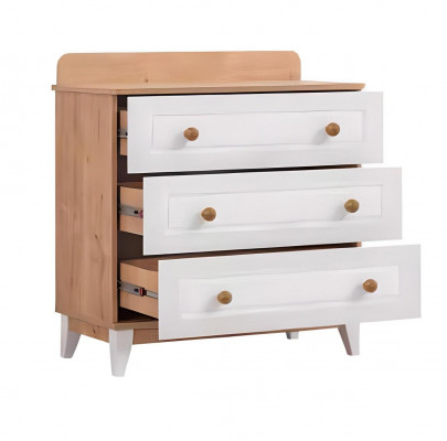 Luxus Kannerzëmmer Set Garnitur Kleederschaf Wäiss Modern Holz Kommode