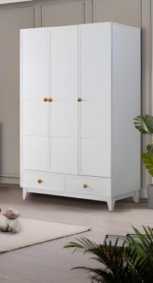 Kannerzëmmer Set Luxus Kommouden Wäiss Schaf Holz Design Modern Miwwelen