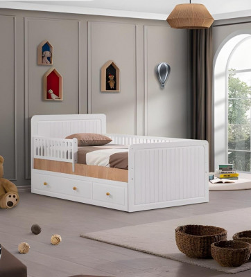 Bettrahmen Kannerbett Bett Kannerzëmmer Kannerzëmmerschief Wäiss