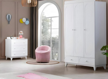 Modern wäiss Kannerzëmmer Miwwel Luxus Set Schaf Kommode