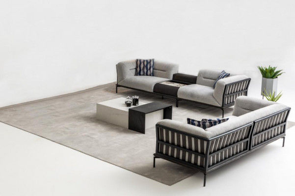 Hellgréng Sofagarnitur Elegant 4-Sëtzer Polster Dräisëtzer 2-teilent Set