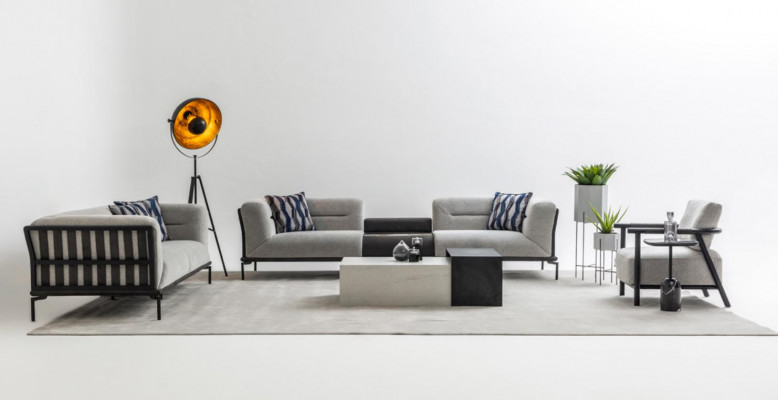Luxuriéis Sofa-Set Designer Véier-Sëtzer Edel Polster Dräi-Sëtzer Sëtzfauteuil