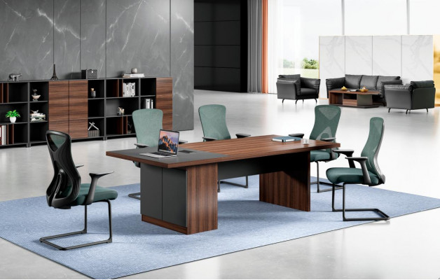 Luxuriéise brongen Konferenztuerm Desigener Schaffzëmmer Holz Miwwelen