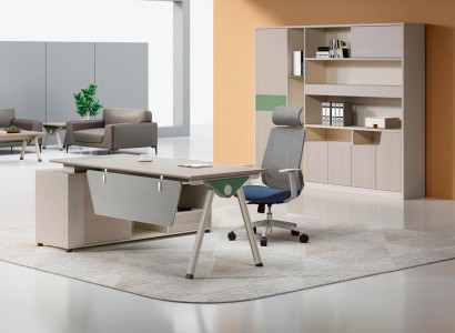 Crème Schreibtisch Designer Büro Schreifdësch Luxuriéis Holz Miwwelen