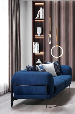 Blo Polster 3-Sëtz Relaxsofaen Designer Club Canapéë Lounge Miwwelen