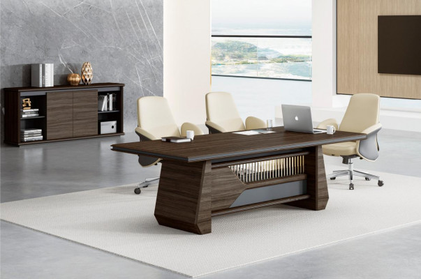 Braunen Konferenztisch Designer Bürosdëscher Aarbechtszëmmer Holz Miwwelen