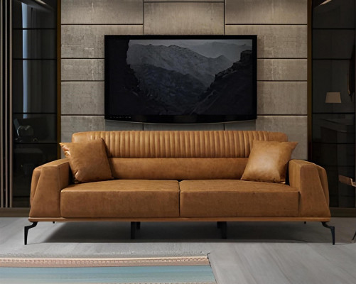 Braun Modern Lieder-Couch Designer Wunnzëmmer Drësëtz Designer Miwwelen