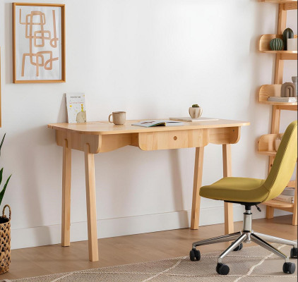 Crème Schreifdësch Designer Computerdësch Luxus Robust Büro Miwwel