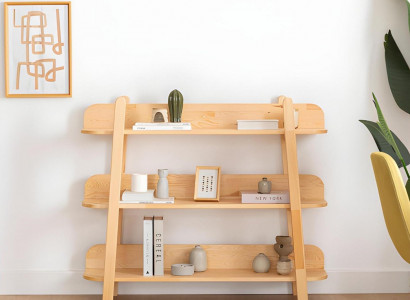 Kompakt Bicherregal Designer Wunnzëmmer Ofleeërregal Luxus Holz Miwwelen