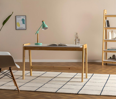 Wäiss-beige Schreifdësch Designer Bürodesks Computerdëscher Holzmiwwelen