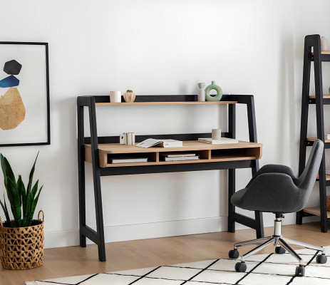 Schwaarz-Brongen Laptopdësch Designer Büro Miwwel Aarbechtszëmmer Dëscher