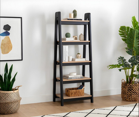 Schwaarz-Brongen Bicherregal Designer Wandregal Büro Aktenregalstänner