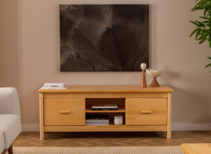 Stilvoll Beige TV-Stänn Schief Kommode Designer Holz Lowboard