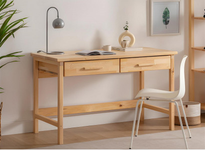 Stilvollen beigen Schreifdësch moderne Ablagetabell Luxus Holz Miwwelen