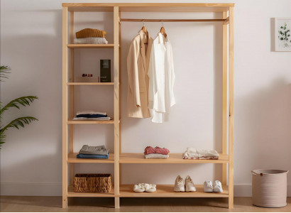 Héichwäerteg Flurmiwwel Designer Garderobenstänn Holz Kleederstänn