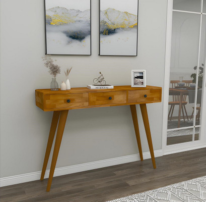Moderne Héichwäerteg Konsolendësch Bruen Holzdësch Wunnzëmmer Designer Miwwelen