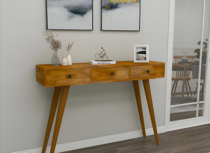 Moderne Héichwäerteg Konsolendësch Bruen Holzdësch Wunnzëmmer Designer Miwwelen