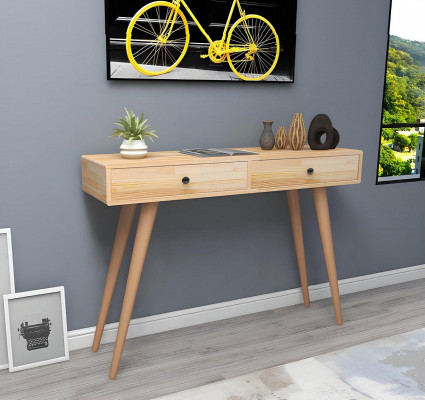 Héichwäerteg Béisch Konsolendësch Design Holz Dësch Konsol Konsolendëscher