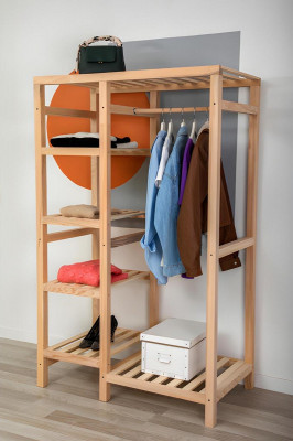 Garderobe Beige Regal Schaf Kleederschaf Miwwelen Modern Garderoben Holz