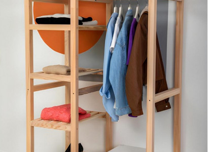 Garderobe Beige Regal Schaf Kleederschaf Miwwelen Modern Garderoben Holz