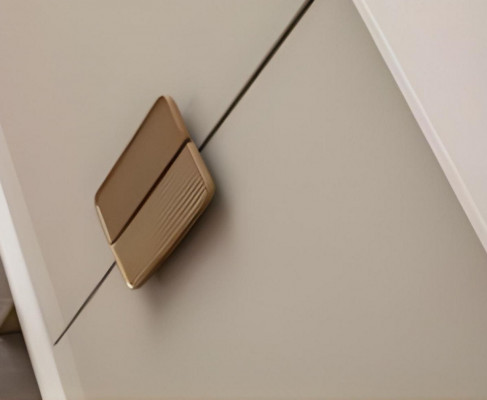 Hellbeige Anrichte Designer Iesszëmmer Miwwelen Luxuriéis Kommode Holzmiwwelen