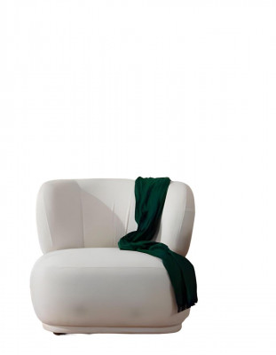 Wäissen Loungefauteuil Wohnzimmer 1-Sëtz Textil Eensëtzer Designer Miwwelen