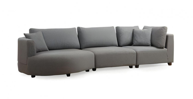Modern Ecksofa Gro L-Form Wunnzëmmer Couch Polster Miwwelen Holzgestell