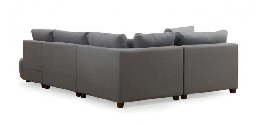 Modern Ecksofa Gro L-Form Wunnzëmmer Couch Polster Miwwelen Holzgestell