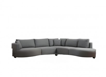 Modern Ecksofa Gro L-Form Wunnzëmmer Couch Polster Miwwelen Holzgestell