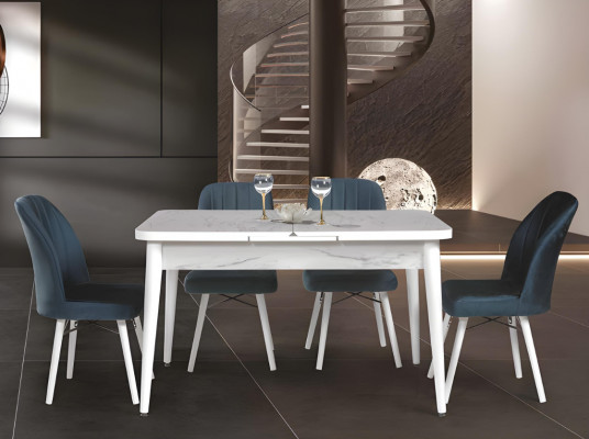 Wäissen Kicheldësch Designer Iesszëmmer Iessdësch Luxus Rechteckegen Dësch