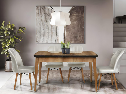 Robusten brongen Iessdësch Designer Holzdëscher Modern Kichen Edelt Miwwelen