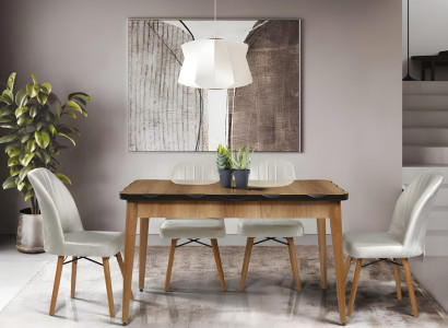Robusten brongen Iessdësch Designer Holzdëscher Modern Kichen Edelt Miwwelen