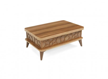 Brongen Holz Couchtisch Wunnzëmmer Rechteckege Sofadësch Holz Miwwelen