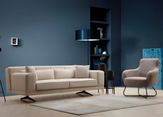 Stilvollen wäisse Einsëtz-Liiblingszëmmer eenfaarwegen Fauteuil Luxus Miwwelen