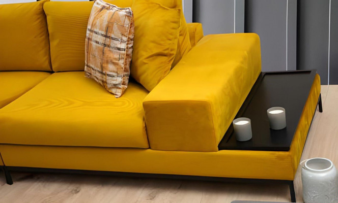 Wunnzëmmer-Set 3 Deeler Giel 3-Sëtzer Schwaarz 2-Sëtzer Fauteuil Textil Modern