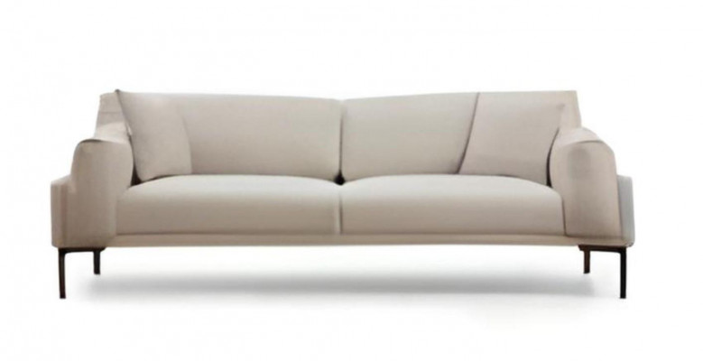 Wunnzëmmer-Set 2-teileg 3-Sëtzer Sofa Sessel Wäiss Textil Wunnzëmmer Modern