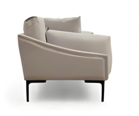 Wunnzëmmer-Set 2-teileg 3-Sëtzer Sofa Sessel Wäiss Textil Wunnzëmmer Modern