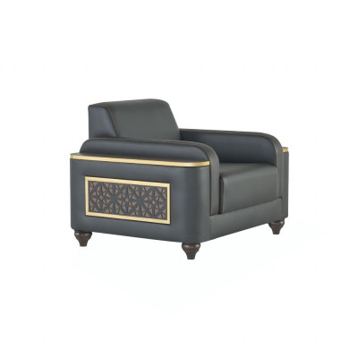 Canapé-Set 3-Teileg 3-Sëtzer 2x Sëtzschiel Schwaarz Faarf Wunnzëmmer Aarbechtszëmmer