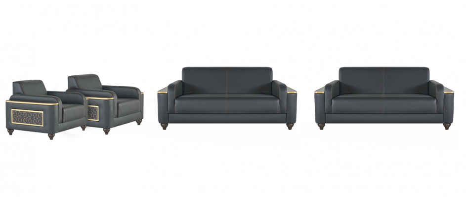 Aarbechtszëmmer Sofae Modernen Design Wunnzëmmer Set 4 Stéck Schwaarz Eenfaarweg