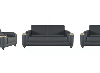 Aarbechtszëmmer Sofae Modernen Design Wunnzëmmer Set 4 Stéck Schwaarz Eenfaarweg
