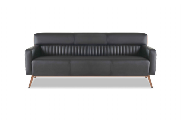 Aarbechtszëmmer 3-Sëtzer Sofa Schwaarz Eenfaarweg Modern Design Wunnzëmmer